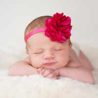 Sleeping Baby Girl in Pink Headband