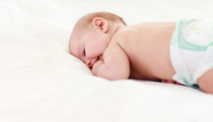 Baby Sleeping in Overnight Diaper