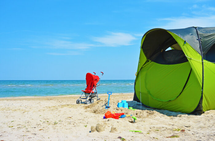 baby tent on the beach