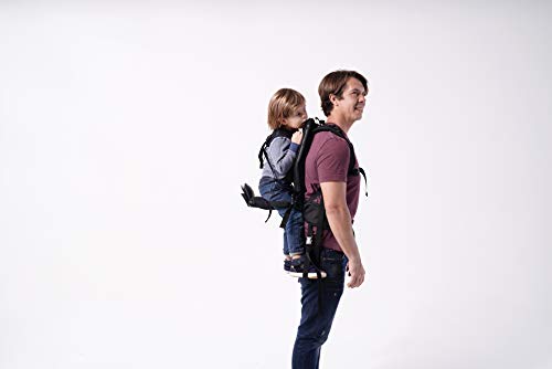 man wearing a toddler on his back