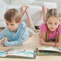 boy and girl reading