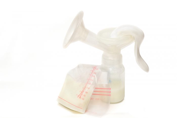 breastmilk storage bag and handheld breast pump