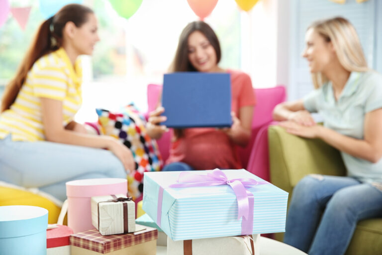 women celebrating at a baby shower