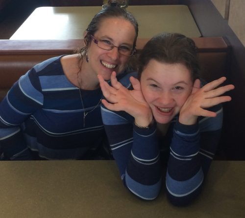 Becky and her daughter with Angelman Syndrome