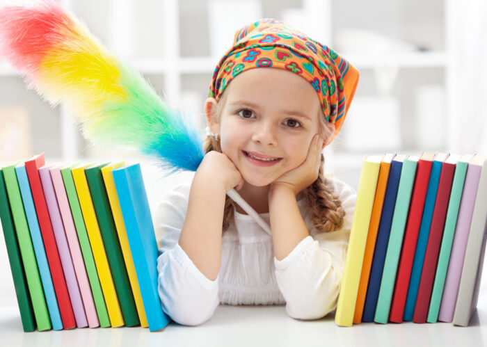 Little Girl Cleaning Her Room